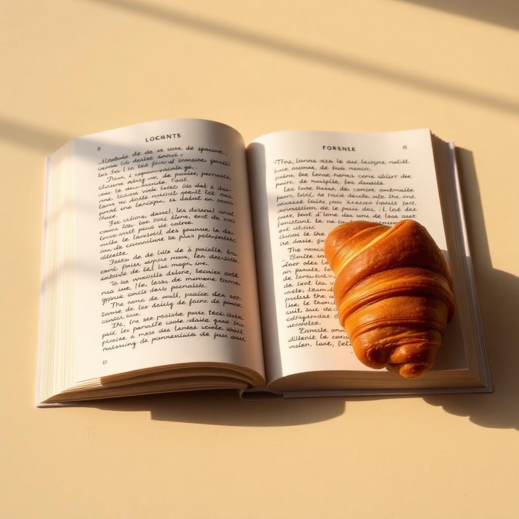 Французская книга и круассан